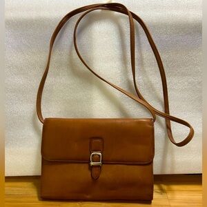 Soft Brown Leather Crossbody Wallet Bag (NWOT)